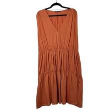Zara Midi Tiered Orange Sleeveless Dress Size M Women