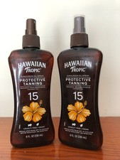  2 Hawaiian Tropic Protective Tanning Coconut Oil Spray SPF15 - 8oz Exp 9/27