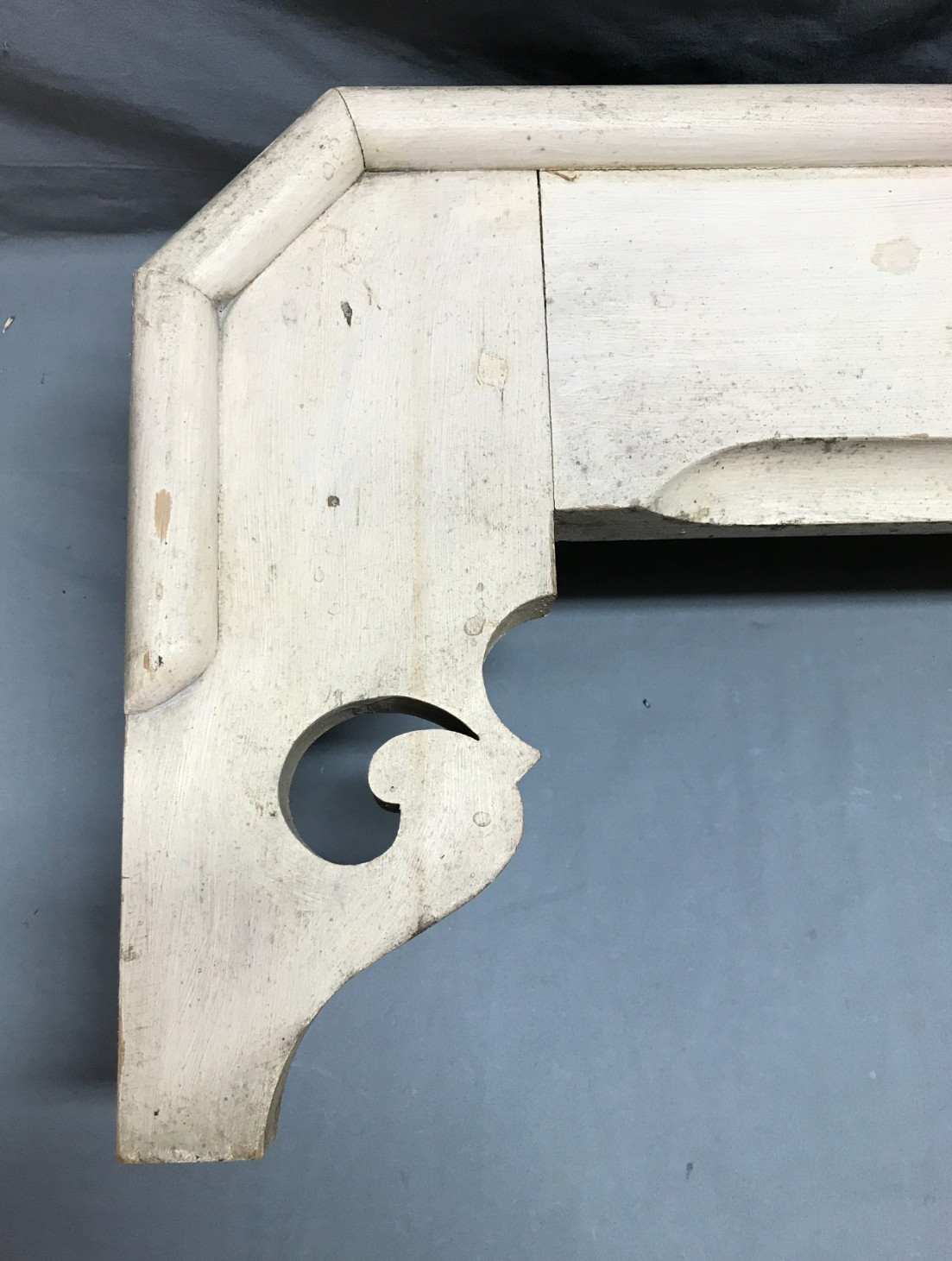 Antique VTG Interior 47" Victorian Window Top Wood Valance Pediment Old 1514-25B