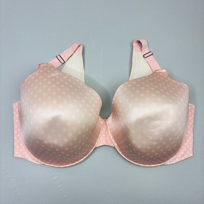 Soma Vanishing Back Bra 40DD Pink Full Coverage Underwire Padded Adjustable