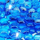 10 lbs Fire Pit Glass 3/4 Inch Reflective Round Drops Beads Rocks Fireplace Blue