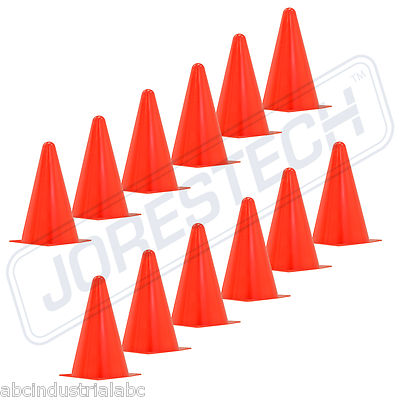 9'' INCH ORANGE CONES (SET OF 12) SPORTS AGILITY TRAFFIC FIELD ROAD SOCCER