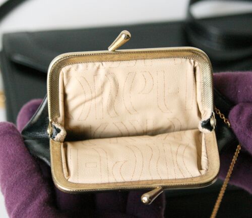 Christian Dior Vintage Black Leather shoulder bag and pouch - Picture 12 of 15