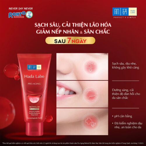 Hada Labo Pro Aging Retinol B3 Cleanser Cleansing Brightening Blur Wrinkles - Picture 6 of 6
