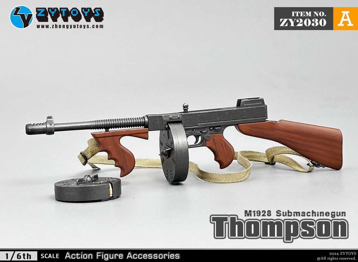 1/6 M1928 Thompson Submachine Tommy Gun Model for 12
