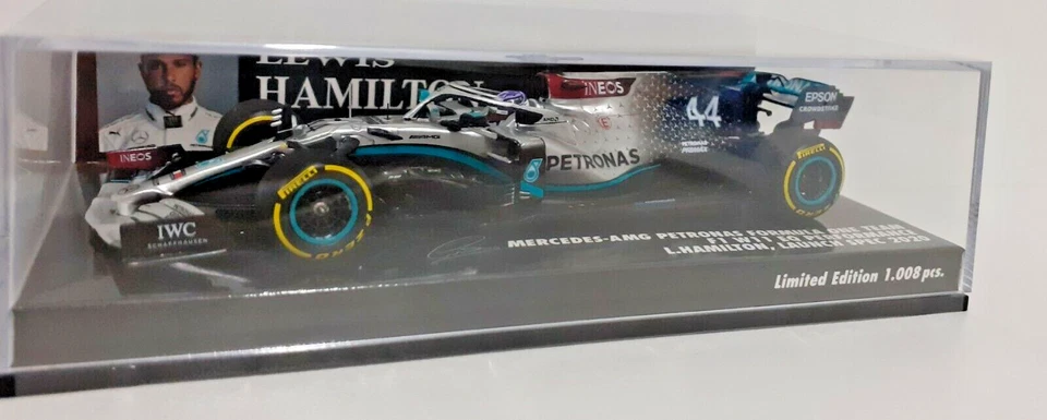 MODELLINO AUTO F1 1:43 MINICHAMPS MERCEDES AMG W11 LEWIS HAMILTON 2020 DIE CAST - Immagine 3 di 4