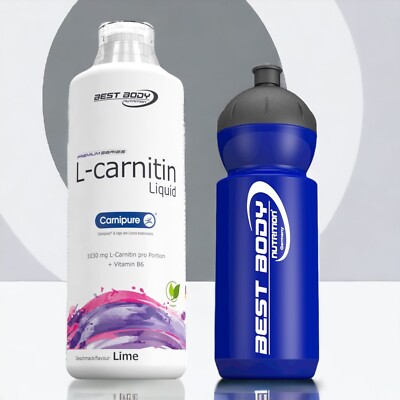 Best Body Nutrition L-Carnitin Liquid 1000ml mit Vitamin B6 vegan + Sportbottle