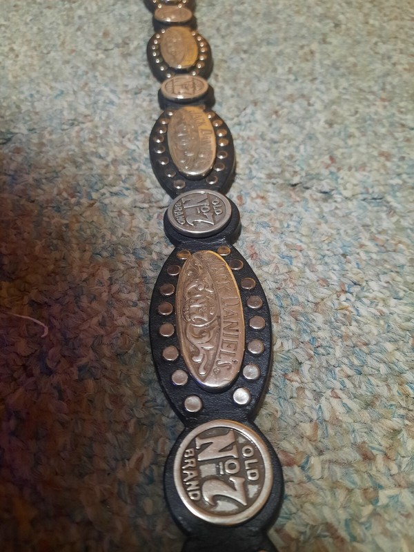 JACK DANIEL'S DANIELS OLD No 7 WHISKEY MEN'S 36" BLACK LEATHER RANGER BELT, NEW!