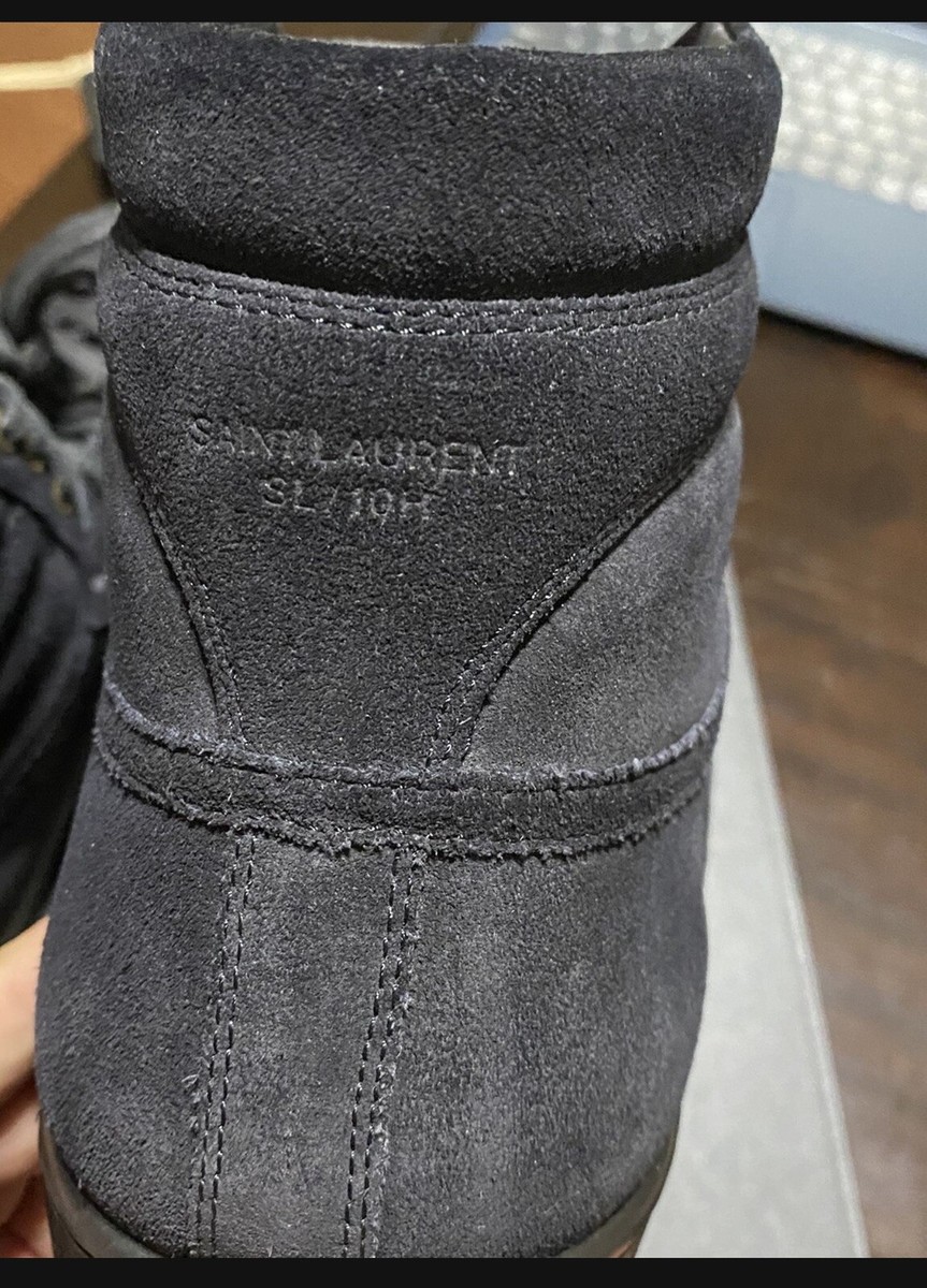 Yves Saint Laurent SL 10 High Top Blue Suede YSL Sneaker Signature