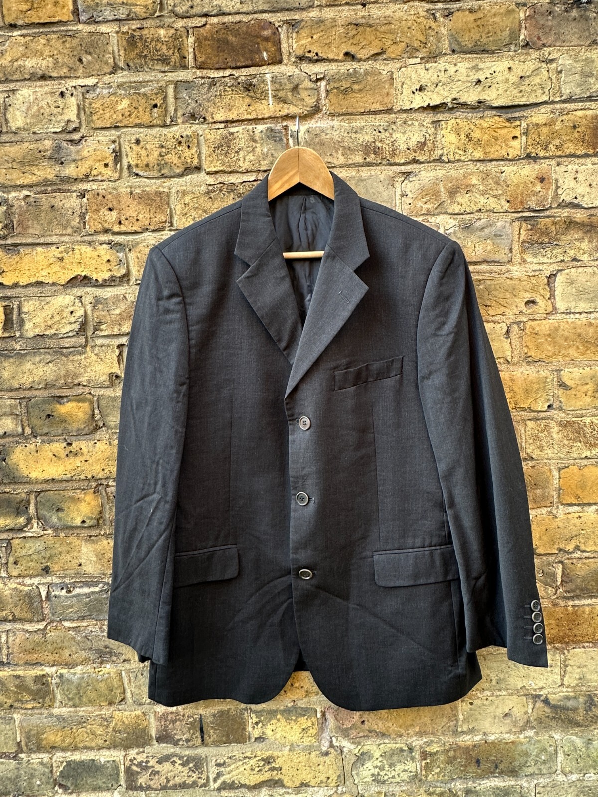 YVES SAINT LAURENT tuta uomo 42 giacca pantalone W32 L29 lana vintage grigio anni 90