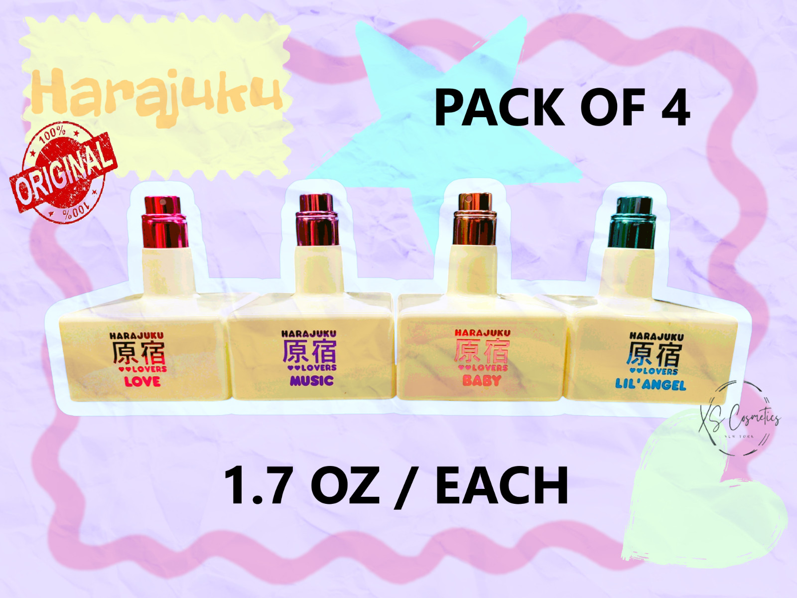HARAJUKU by GWEN STEFANI for Women 1.7 oz /each *PACK OF 4* - NEW  KAWAI LIMIT