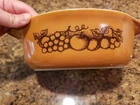 VINTAGE PYREX 043 OLD ORCHARD BROWN 1.5 QT OVAL CASSEROLE DISH WITH LID