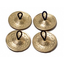 Turkish Finger Castanets Brass Casting Musical Instrument Middle Size 4 Pieces