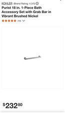 KOHLER Brand Rating: 4.3/5 Purist 2 Piece Bath Accessory Set with 18 in.