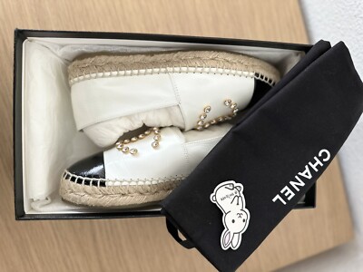 CHANEL Espadrilles Swarovski Crystal CC Patent Lambskin 36