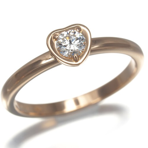 Auth Cartier Ring d'Amour Heart Diamond EU47 18K 750 Rose Gold - Picture 2 of 5