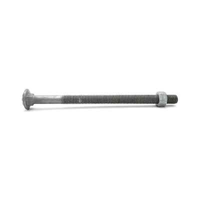 1/2''-13 x 7'' Hot Dipped Galvanized Carriage Bolt w/Nuts, 6'' Thread, Qty 25