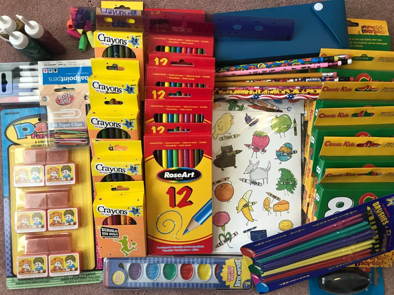 Glitter Glue Crayons Pens Stickers