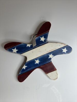 River Barn American Flag Starfish Made From Barn Wood Sign Signed By Artist