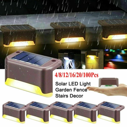 Outdoor Solar Powered Deck Lights For Fence Patio Pool Stairs Step Pathway Lamps