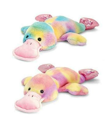 Keel Toys Laying Rainbow Duck 30cm Quality Soft Toy Pink Yellow Blue | eBay