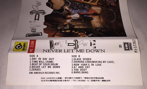 David Bowie 1987 Never Let Me Down Taiwan Edition Cassette Tape Promo Insert - Picture 2 of 3