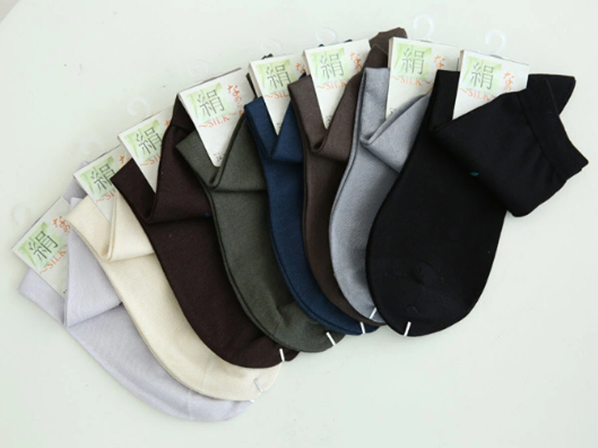 30 pairs Men's Silk Dress Socks High Ankle Socks Sports Casual Socks One size