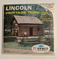 View-Master LINCOLN HERITAGE TRAIL - A390 - 3 Reel Set  Booklet