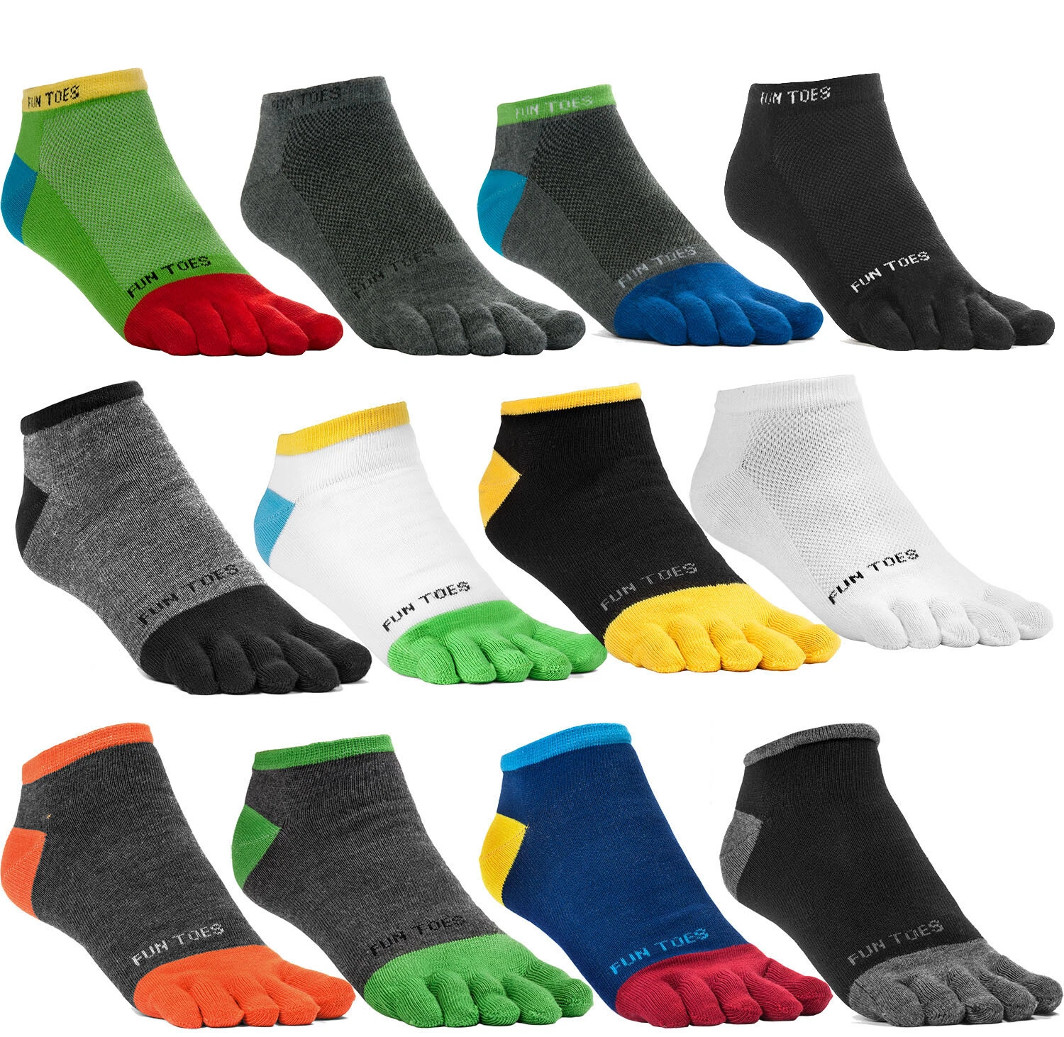 18 pairs Men or Womens Toe socks random colors Five Finger separate toe socks