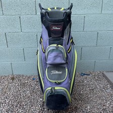 Titleist Cart 14 Lightweight Golf Bag Purple Green Titleist Bag w/ Rain Cover