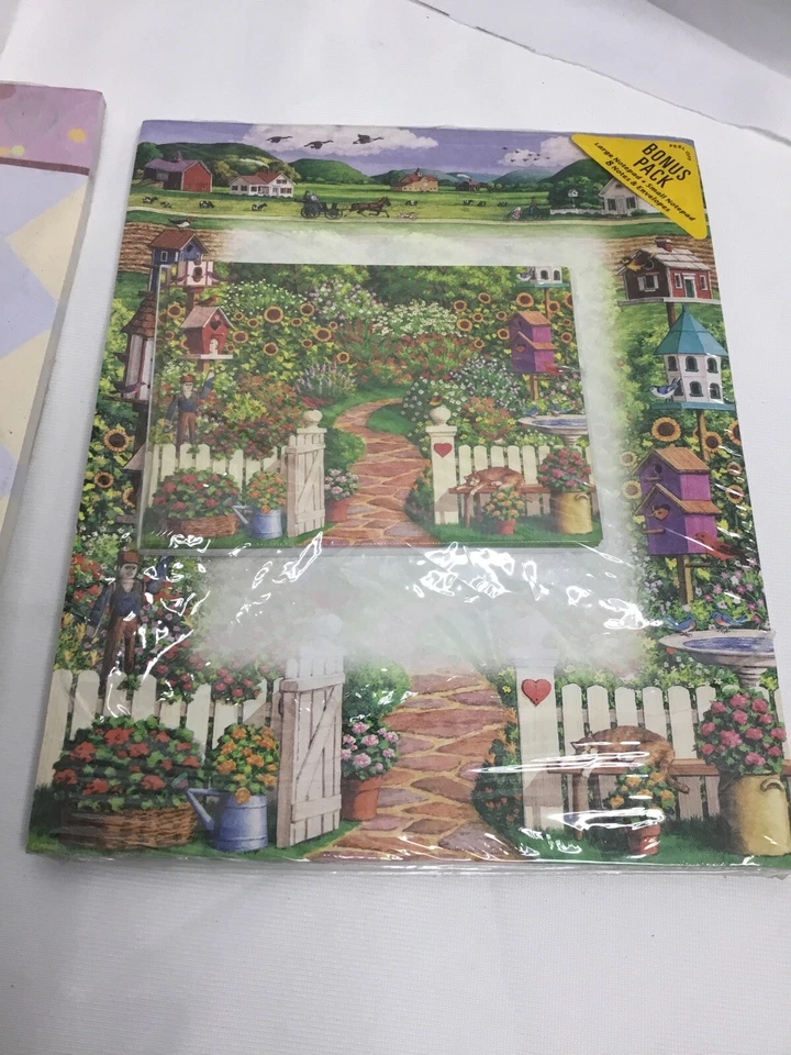 3 paquetes de bloc de notas y sobres fijos Forget Me Not vintage saludos americanos Foto 2 de 4