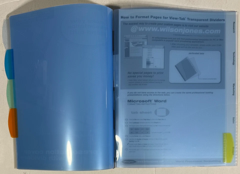 Wilson Jones 演示封面带 5 个标签分隔板 4 - 20 张容量 — 第 3/4 张图片