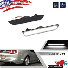 2X Smoked White LED Rear Side Marker Light Reflector Lamp For 10-14 Ford Mustang