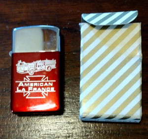 VINTAGE ADVERTISING LIGHTER AMERICAN LE FRANCE FIRE TRUCKS IN BOX