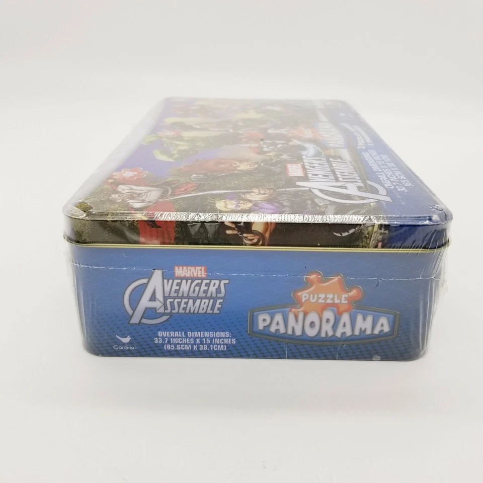 NEW SEALED Marvel Avengers Metal Tin 3 Puzzles 1 Panorama 100 Piece Puzzle Set - Image 3 of 4