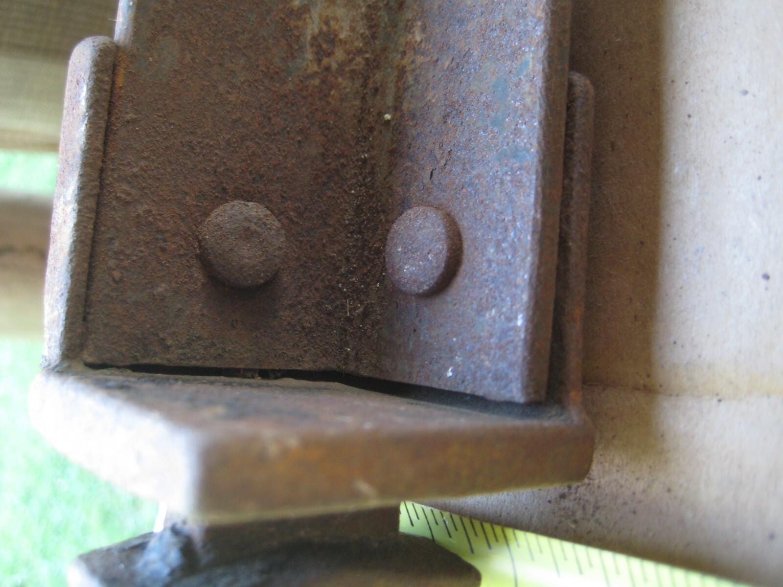 Pair of Antique Cast Iron Bed Rails Drop In Rectangle Ends 73 5/8” long