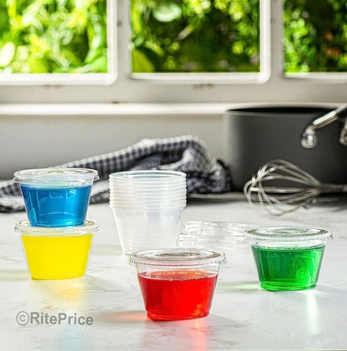16 PCS Portion Cups With Lids Clear Shot Plastic Disposable 4 Oz In Bag (1 Pack) - 第 7/17 張圖片