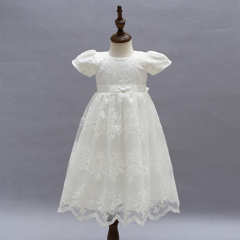 Oferta Bebé Bautismo Vestido Marfil Bordado Niño Bautizo Encaje Vestido De