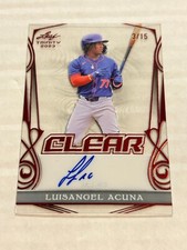 2023 LEAF TRINITY LUISANGEL ACUNA 3/15 RED FOIL CLEAR ROOKIE AUTO METS SSP G1