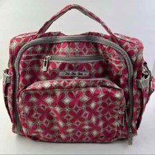 Ju Ju Be Gray Pink Crossbody Backpack Diaper Bag Tote