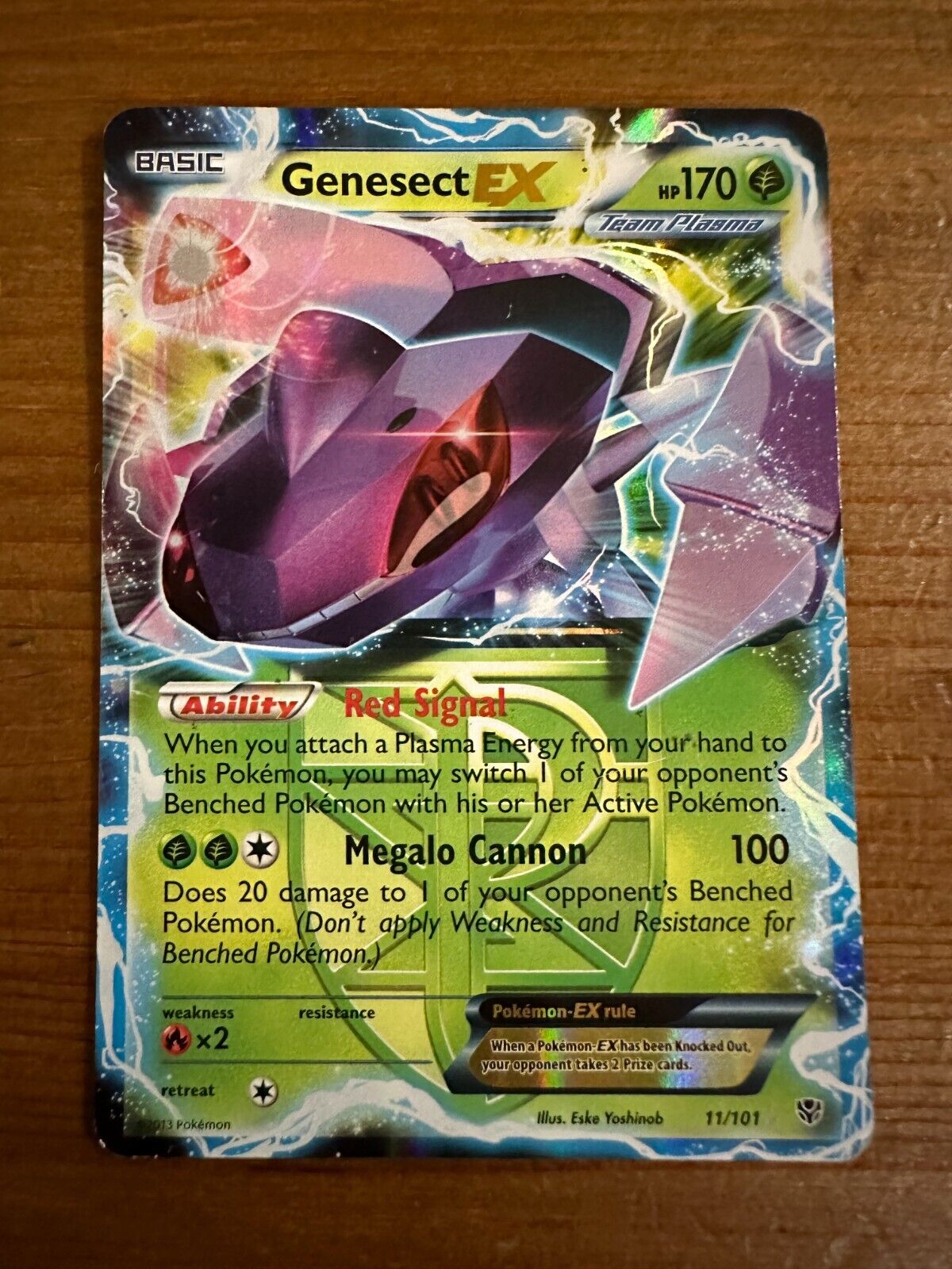 Genesect EX 11/101 Pokemon TCG Team Plasma 2013 Ultra Rare Card (LP).