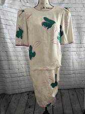 Flora Kung Dress Vintage Pure Silk Short Sleeve Dress Size 4 flaw 