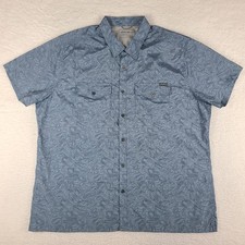 Eddie Bauer Shirt Mens 2XL XXL Blue Slim Vented Casual Outdoor Hiking Button Up