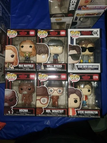 Stranger Things Funko Pop Lot Of 6 Steve, Mr Whatsit, Vecna, Will, And Max