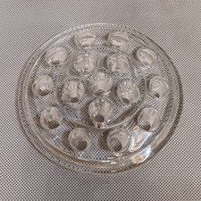 Vintage Clear Glass Floral Frog 16 Hole Flat Bottom 5" Flower Arranging