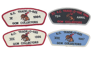 BSA BOY SCOUTS 1984 1985 1986 1987 K. C. TRADE O REE GCW COLLECTORS 4 PATCHES