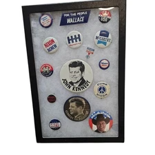 VTG Political Campaign Pin Lot Kennedy Nixon Wallace LBJ + More