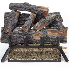18 In. 45,000 BTU Match Light Mountain Oak Vented Natural Gas Log Set