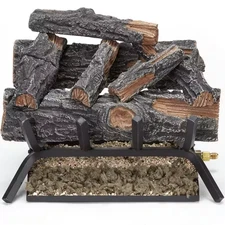 18 In. 45,000 BTU Match Light Mountain Oak Vented Natural Gas Log Set