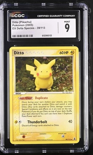 CGC 9 MINT Ditto [Pikachu] 2005 EX Delta Species 39/113 Pokemon Card